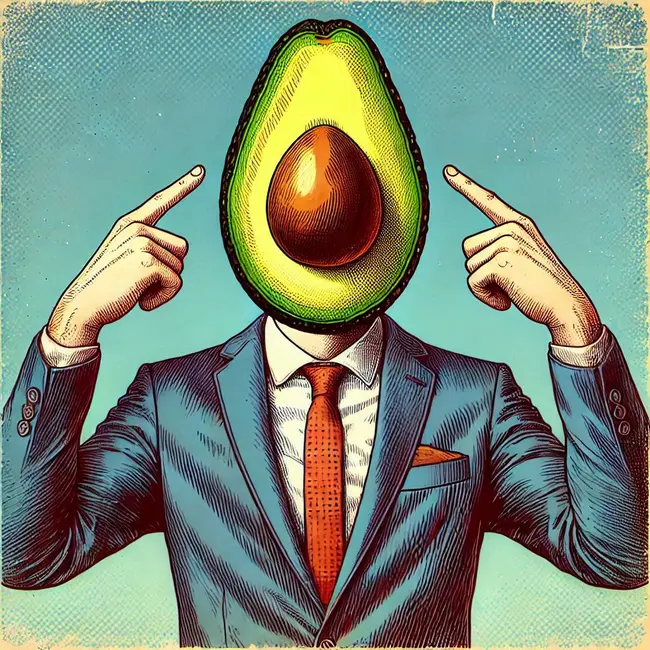 site avocado head man